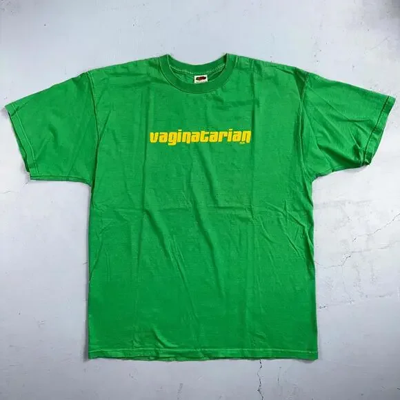Vaginatarian VTG T Shirt Funny Adult Content Love Sexy Hot Girl Green Skate Punk - Picture 4 of 7
